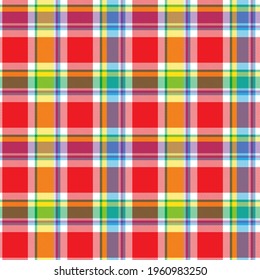 Rainbow Plaid, checkered, tartan seamless pattern suitable for fashion textiles and graphics