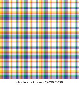 Rainbow Plaid, checkered, tartan seamless pattern suitable for fashion textiles and graphics