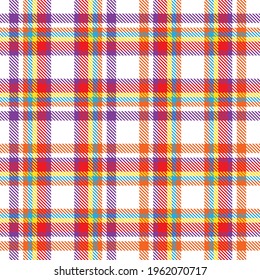 Rainbow Plaid, checkered, tartan seamless pattern suitable for fashion textiles and graphics
