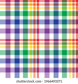Rainbow Plaid, checkered, tartan seamless pattern suitable for fashion textiles and graphics