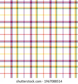 Rainbow Plaid, checkered, tartan seamless pattern suitable for fashion textiles and graphics
