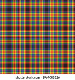 Rainbow Plaid, checkered, tartan seamless pattern suitable for fashion textiles and graphics