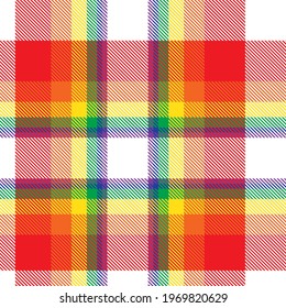 Rainbow Plaid, checkered, tartan seamless pattern suitable for fashion textiles and graphics