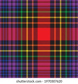 Rainbow Plaid, checkered, tartan seamless pattern suitable for fashion textiles and graphics