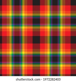 Rainbow Plaid, checkered, tartan seamless pattern suitable for fashion textiles and graphics