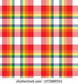 Rainbow Plaid, checkered, tartan seamless pattern suitable for fashion textiles and graphics