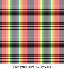 Rainbow Plaid, checkered, tartan seamless pattern suitable for fashion textiles and graphics