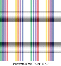 Rainbow Plaid, checkered, tartan seamless pattern suitable for fashion textiles and graphics