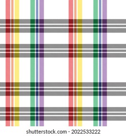 Rainbow Plaid, checkered, tartan seamless pattern suitable for fashion textiles and graphics