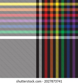 Rainbow Plaid, checkered, tartan seamless pattern suitable for fashion textiles and graphics