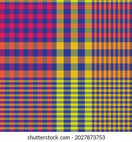 Rainbow Plaid, checkered, tartan seamless pattern suitable for fashion textiles and graphics