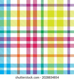 Rainbow Plaid, checkered, tartan seamless pattern suitable for fashion textiles and graphics