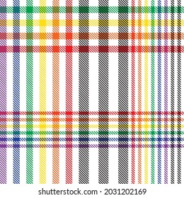 Rainbow Plaid, checkered, tartan seamless pattern suitable for fashion textiles and graphics