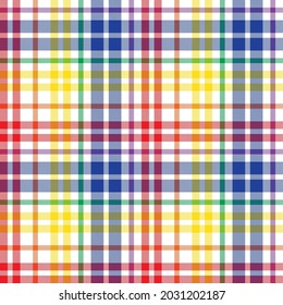 Rainbow Plaid, checkered, tartan seamless pattern suitable for fashion textiles and graphics