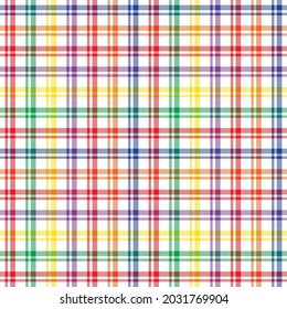 Rainbow Plaid, checkered, tartan seamless pattern suitable for fashion textiles and graphics