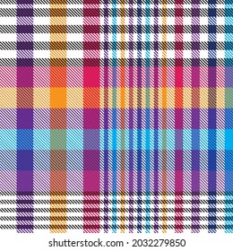 Rainbow Plaid, checkered, tartan seamless pattern suitable for fashion textiles and graphics