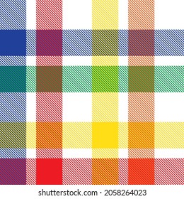 Rainbow Plaid, checkered, tartan seamless pattern suitable for fashion textiles and graphics