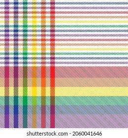 Rainbow Plaid, checkered, tartan seamless pattern suitable for fashion textiles and graphics