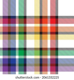 Rainbow Plaid, checkered, tartan seamless pattern suitable for fashion textiles and graphics