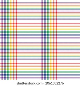 Rainbow Plaid, checkered, tartan seamless pattern suitable for fashion textiles and graphics