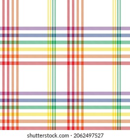 Rainbow Plaid, checkered, tartan seamless pattern suitable for fashion textiles and graphics