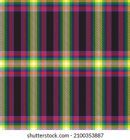Rainbow Plaid, checkered, tartan seamless pattern suitable for fashion textiles and graphics