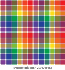 Rainbow Plaid, checkered, tartan seamless pattern for fashion textiles and graphics