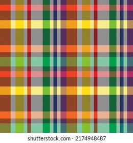 Rainbow Plaid, checkered, tartan seamless pattern for fashion textiles and graphics