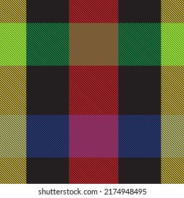 Rainbow Plaid, checkered, tartan seamless pattern for fashion textiles and graphics