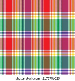 Rainbow Plaid, checkered, tartan seamless pattern for fashion textiles and graphics