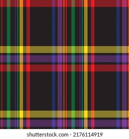 Rainbow Plaid, checkered, tartan seamless pattern for fashion textiles and graphics