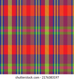 Rainbow Plaid, checkered, tartan seamless pattern for fashion textiles and graphics