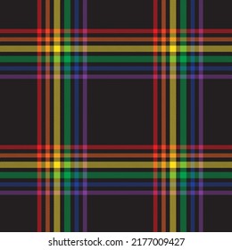 Rainbow Plaid, checkered, tartan seamless pattern for fashion textiles and graphics
