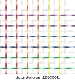 Regenbogen-Plaid, karierte, nahtlose Tartan-Muster, geeignet für Modetextilien und Grafiken