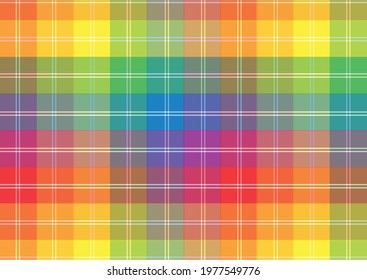 Rainbow plaid colorful set of LGBT.Concept design for pride month for background,fabric,textile.