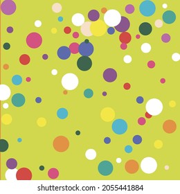 Rainbow Play Red Yellow Children Pattern. Indigo Circles Multicolor Colorful White Illustration. Pastel Color Turquoise Green Kids Background. Purple Orange Pink Blue Dark Polka Dots Textile.