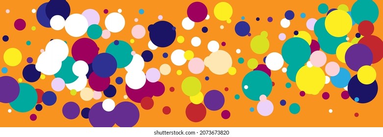 Rainbow Play Vivid Bright Violet Print. Indigo Dark Color Purple White Background. Red Pastel Vibrant Pink Kids Beige Background. Children Multicolor Blue Green Yellow Circles Textile.