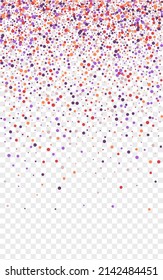 Rainbow Polka Background Transparent Vector. Element Decor Frame. Colorful Falling. Bright Confetti Group. Round Party Design.