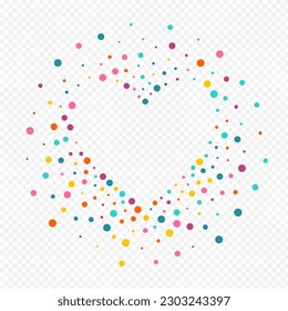 Rainbow Polka Carnival Vector Transparent Background. Decoration Dot Invitation. Fun Rain Pattern. Color Confetti Celebrate Backdrop.