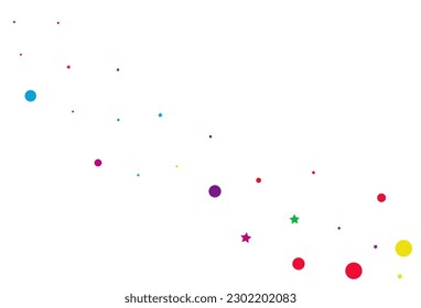 Fondo blanco del vector del festival de la polka arcoiris. Efecto de la textura redonda. Cartel de Punto del Carnaval. Feliz Patrón Resumen de Confetti.