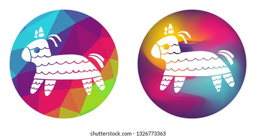 Rainbow Polygon and Abstract Color Circle of Pinata for Cinco De Mayo. Vector Illustration for Graphic Design, Card, Shirt, Poster, and More.
