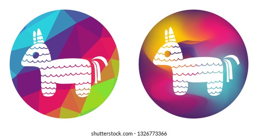 Rainbow Polygon and Abstract Color Circle of Pinata for Cinco De Mayo. Vector Illustration for Graphic Design, Card, Shirt, Poster, and More.