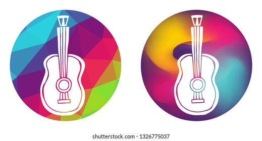 Rainbow Polygon and Abstract Color Circle of Guitar for Cinco De Mayo. Vector Illustration for Graphic Design, Card, Shirt, Poster, and More.