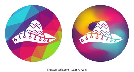 Rainbow Polygon and Abstract Color Circle of Cinco De Mayo Hat. Vector Illustration for Graphic Design, Card, Shirt, Poster, and More.