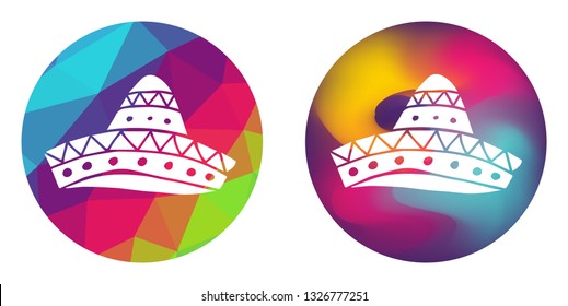 Rainbow Polygon and Abstract Color Circle of Cinco De Mayo Hat. Vector Illustration for Graphic Design, Card, Shirt, Poster, and More.