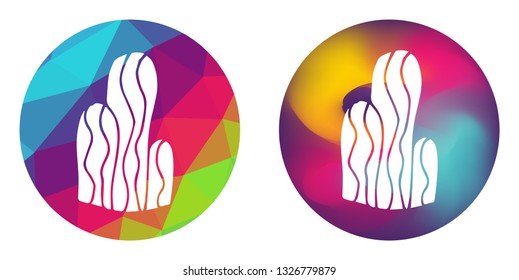 Rainbow Polygon and Abstract Color Circle of Cactus Succulent Plant. Vector Illustration for Graphic Design, Card, Shirt, Poster, and More.