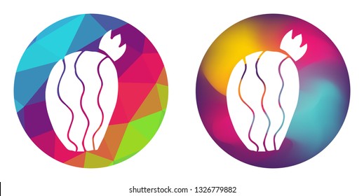 Rainbow Polygon and Abstract Color Circle of Cactus Succulent Plant. Vector Illustration for Graphic Design, Card, Shirt, Poster, and More.
