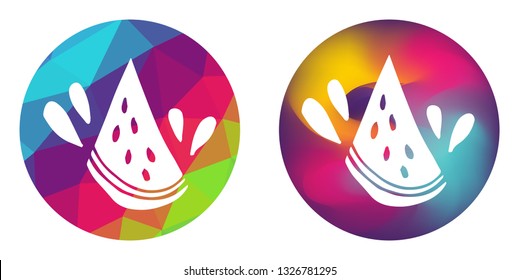 Rainbow Polygon and Abstract Color Circle of Watermelon Fruit. Vector Illustration for Graphic Design, Card, Shirt, Poster, and More.