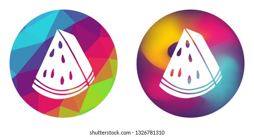 Rainbow Polygon and Abstract Color Circle of Watermelon Fruit. Vector Illustration for Graphic Design, Card, Shirt, Poster, and More.