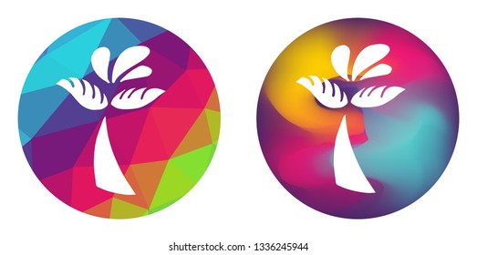 Rainbow Polygon and Abstract Color Circle of Whale Tail. Vector Illustration for Graphic Design, Card, Shirt, Poster, and More. 